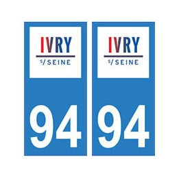 94 Ivry-sur-Seine logo autocollant sticker plaque immatriculation ville