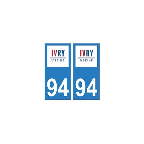 94 Ivry-sur-Seine logo autocollant sticker plaque immatriculation ville