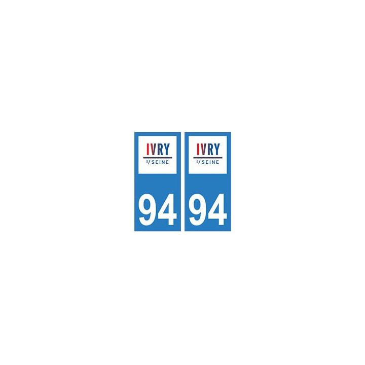 94 Ivry-sur-Seine logo autocollant sticker plaque immatriculation ville