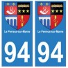 94 Le-Perreux-sur-Marne blason autocollant sticker plaque immatriculation ville