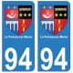 94 Le-Perreux-sur-Marne blason autocollant sticker plaque immatriculation ville