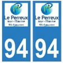 94 Le-Perreux-sur-Marne logo autocollant sticker plaque immatriculation ville