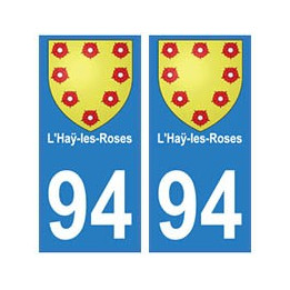 94 L'Haÿ-les-Roses blason autocollant sticker plaque immatriculation ville