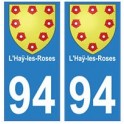 94 L'Haÿ-les-Roses blason autocollant sticker plaque immatriculation ville