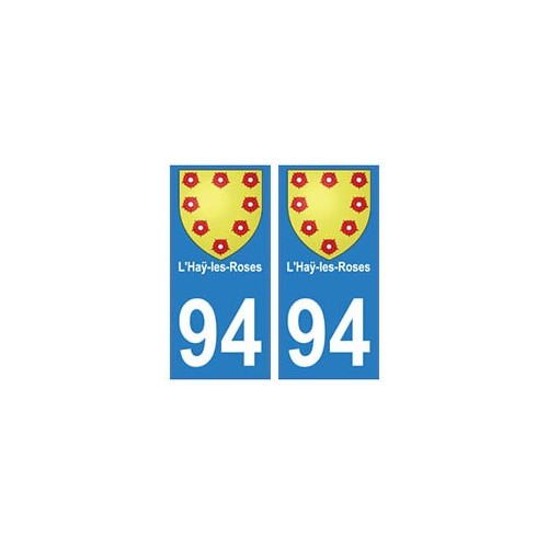 94 L'Haÿ-les-Roses blason autocollant sticker plaque immatriculation ville