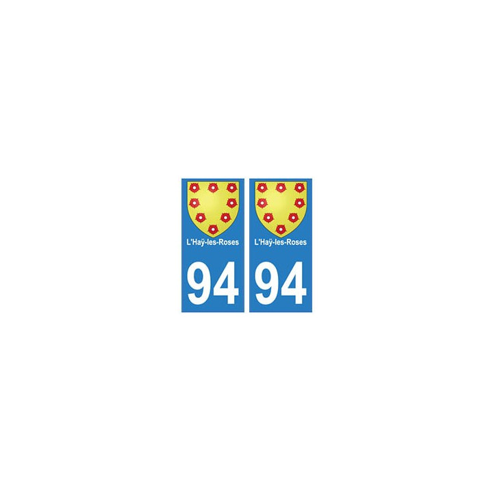 94 L'Haÿ-les-Roses blason autocollant sticker plaque immatriculation ville