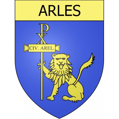 Pegatinas escudo de armas de Arles adhesivo de la etiqueta engomada