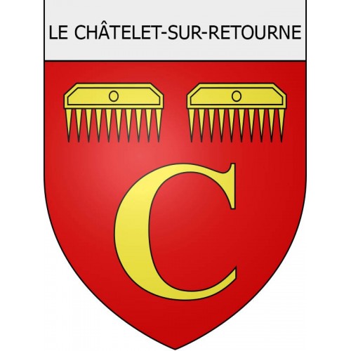 le-châtelet-sur-retourne 08 ville Stickers blason autocollant adhésif