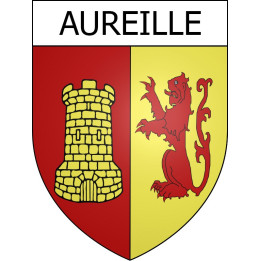 Pegatinas escudo de armas de Aureille adhesivo de la etiqueta engomada