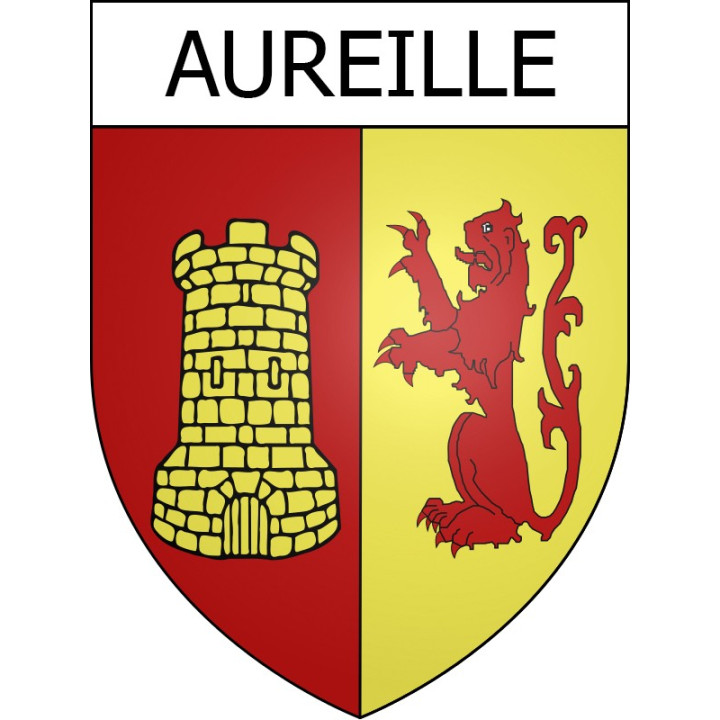 Pegatinas escudo de armas de Aureille adhesivo de la etiqueta engomada