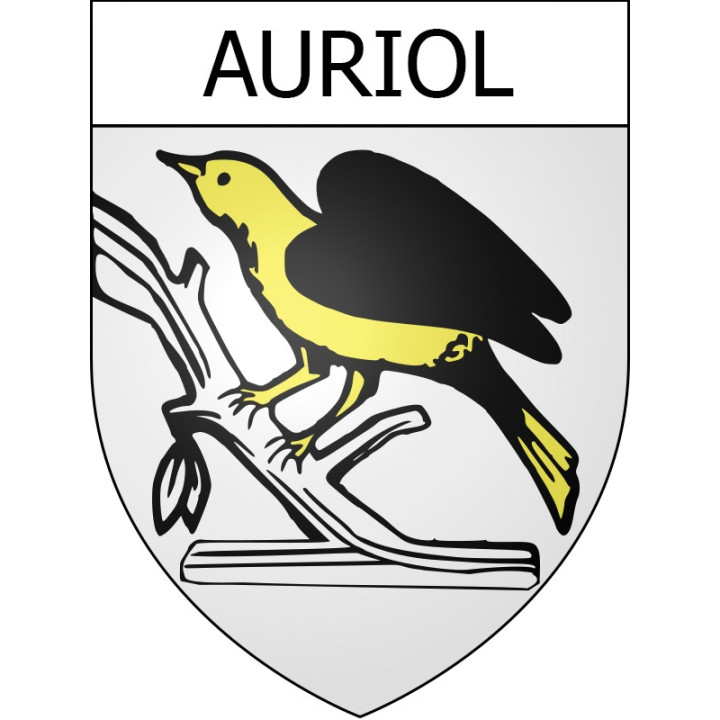 Pegatinas escudo de armas de Auriol adhesivo de la etiqueta engomada