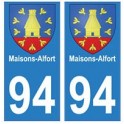 94 Maisons-Alfort coat of arms sticker sticker plaque immatriculation city