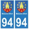 94 Maisons-Alfort coat of arms sticker sticker plaque immatriculation city