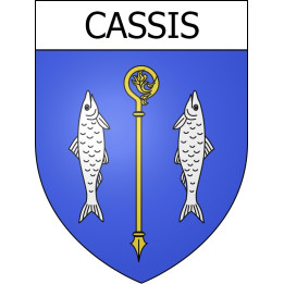 Pegatinas escudo de armas de Cassis adhesivo de la etiqueta engomada