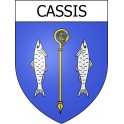 Pegatinas escudo de armas de Cassis adhesivo de la etiqueta engomada