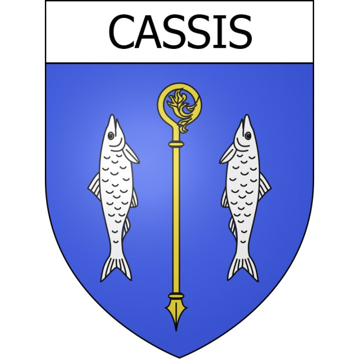 Pegatinas escudo de armas de Cassis adhesivo de la etiqueta engomada