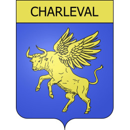 Pegatinas escudo de armas de Charleval adhesivo de la etiqueta engomada