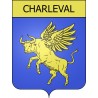 Pegatinas escudo de armas de Charleval adhesivo de la etiqueta engomada