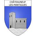 Pegatinas escudo de armas de Châteauneuf-les-Martigues adhesivo de la etiqueta engomada