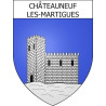 Pegatinas escudo de armas de Châteauneuf-les-Martigues adhesivo de la etiqueta engomada