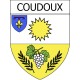 Pegatinas escudo de armas de Coudoux adhesivo de la etiqueta engomada