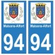 94 Maisons-Alfort logo autocollant sticker plaque immatriculation ville