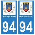 94 Maisons-Alfort logotipo de la calcomanía de la placa etiqueta de registro de la ciudad