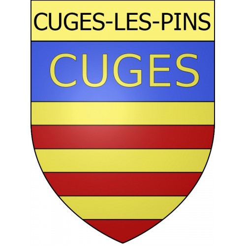 Pegatinas escudo de armas de Cuges-les-Pins adhesivo de la etiqueta engomada