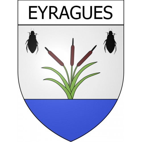 Pegatinas escudo de armas de Eyragues adhesivo de la etiqueta engomada