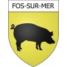 Pegatinas escudo de armas de Fos-sur-Mer adhesivo de la etiqueta engomada