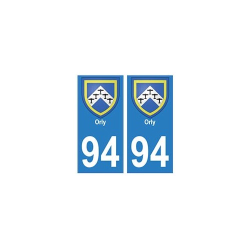 94 Orly blason autocollant sticker plaque immatriculation ville
