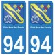 94 Saint-Maur-des-Fossés blason autocollant sticker plaque immatriculation ville