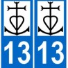 13 carmargue blason autocollant plaque