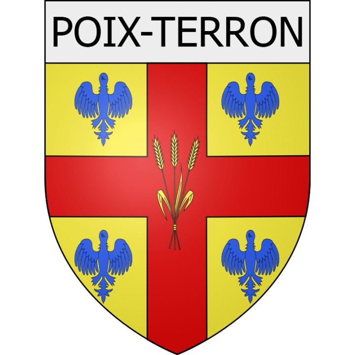 poix-terron 08 ville Stickers blason autocollant adhésif