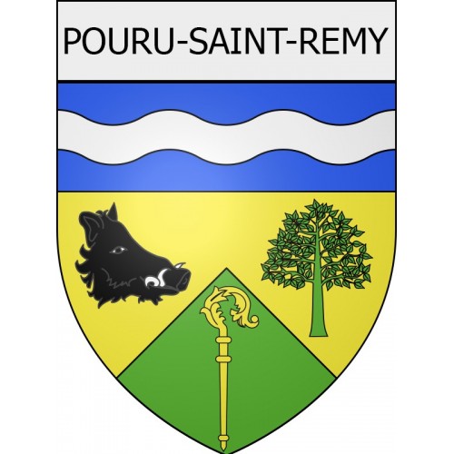 pouru-saint-remy 08 ville Stickers blason autocollant adhésif