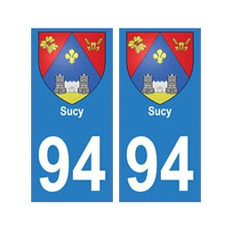 94 Sucy blason autocollant sticker plaque immatriculation ville