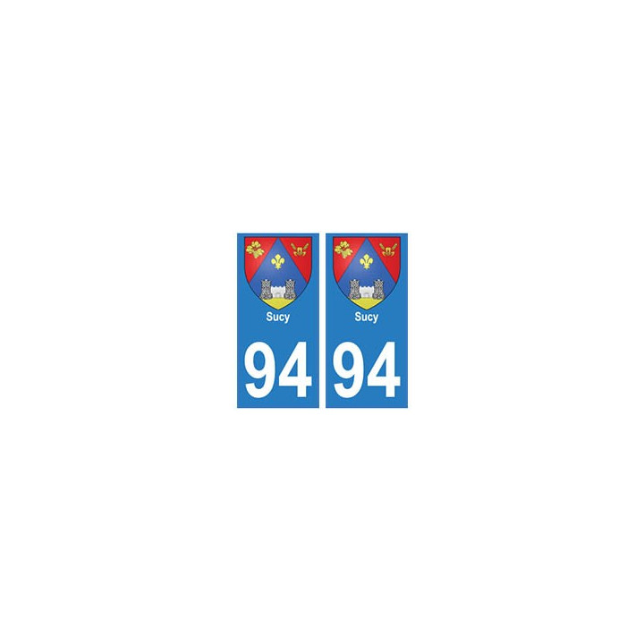 94 Sucy blason autocollant sticker plaque immatriculation ville