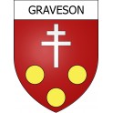 Pegatinas escudo de armas de Graveson adhesivo de la etiqueta engomada