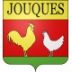 Pegatinas escudo de armas de Jouques adhesivo de la etiqueta engomada