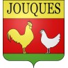 Pegatinas escudo de armas de Jouques adhesivo de la etiqueta engomada