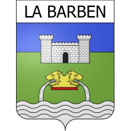 Pegatinas escudo de armas de La Barben adhesivo de la etiqueta engomada