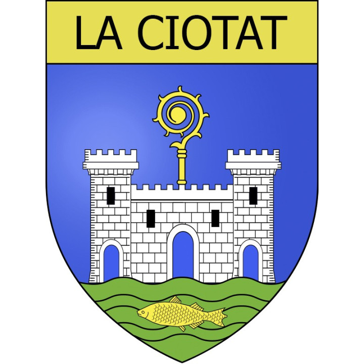 Pegatinas escudo de armas de La Ciotat adhesivo de la etiqueta engomada