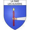 Pegatinas escudo de armas de La Fare-les-Oliviers adhesivo de la etiqueta engomada