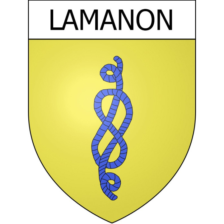 Pegatinas escudo de armas de Lamanon adhesivo de la etiqueta engomada