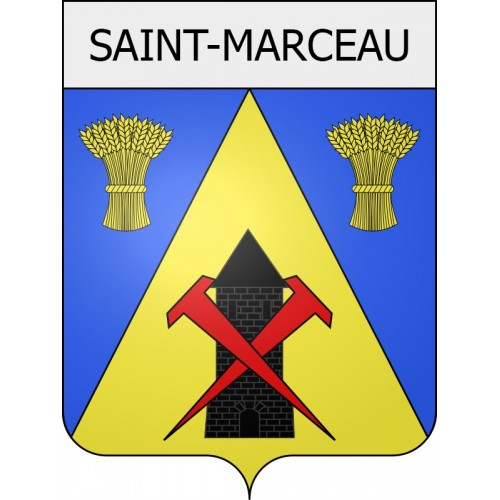 saint-marceau 08 ville Stickers blason autocollant adhésif