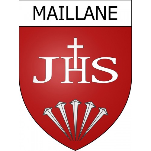 Pegatinas escudo de armas de Maillane adhesivo de la etiqueta engomada