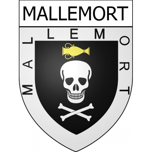 Pegatinas escudo de armas de Mallemort adhesivo de la etiqueta engomada
