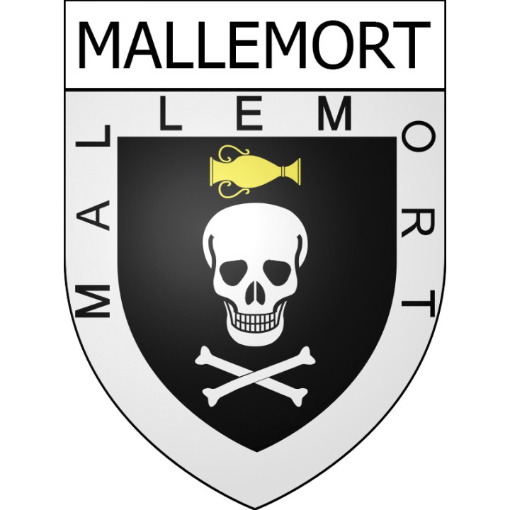Pegatinas escudo de armas de Mallemort adhesivo de la etiqueta engomada