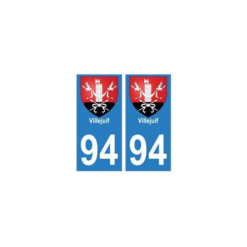 94 Villejuif blason autocollant sticker plaque immatriculation ville