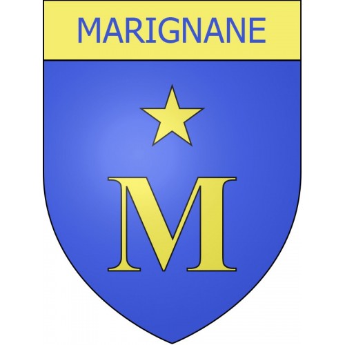 Pegatinas escudo de armas de Marignane adhesivo de la etiqueta engomada